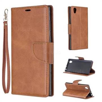 Classic Sheepskin PU Leather Phone Wallet Case for Sony Xperia L1 / Sony E6 - Brown