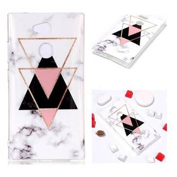 Inverted Triangle Black Soft TPU Marble Pattern Phone Case for Sony Xperia L2
