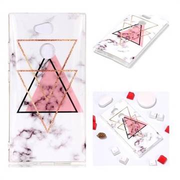 Inverted Triangle Powder Soft TPU Marble Pattern Phone Case for Sony Xperia L2
