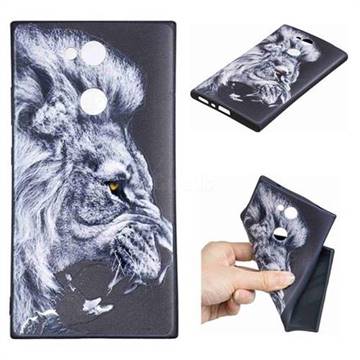 Lion 3D Embossed Relief Black TPU Cell Phone Back Cover for Sony Xperia L2