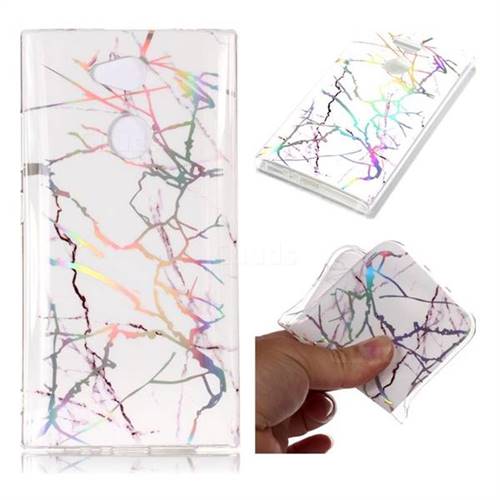Color White Marble Pattern Bright Color Laser Soft TPU Case for Sony Xperia L2