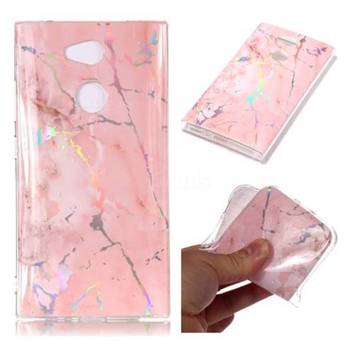 Powder Pink Marble Pattern Bright Color Laser Soft TPU Case for Sony Xperia L2
