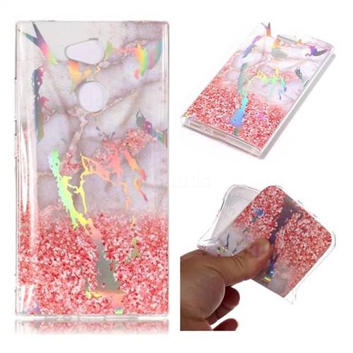 Powder Sandstone Marble Pattern Bright Color Laser Soft TPU Case for Sony Xperia L2