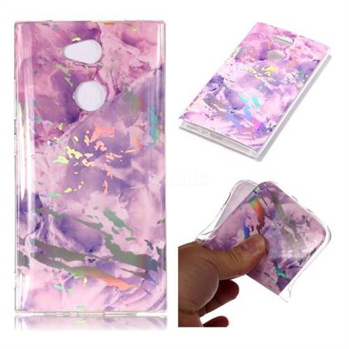 Purple Marble Pattern Bright Color Laser Soft TPU Case for Sony Xperia L2