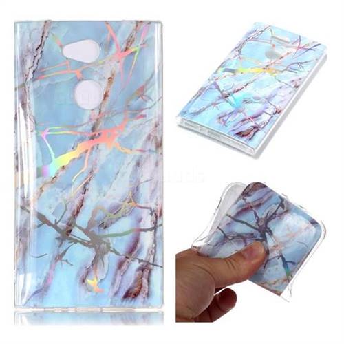 Light Blue Marble Pattern Bright Color Laser Soft TPU Case for Sony Xperia L2