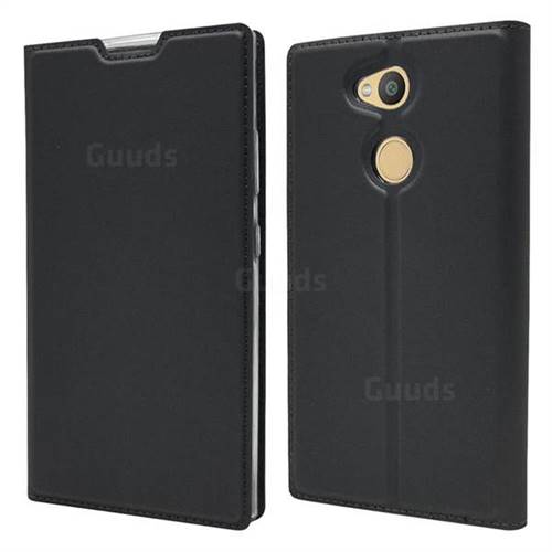 Ultra Slim Card Magnetic Automatic Suction Leather Wallet Case for Sony Xperia L2 - Star Grey
