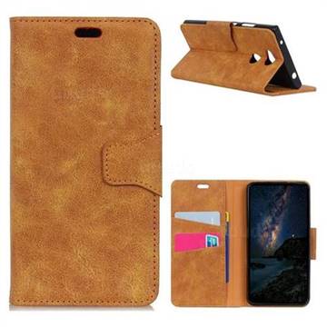 MURREN Luxury Retro Classic PU Leather Wallet Phone Case for Sony Xperia L2 - Yellow