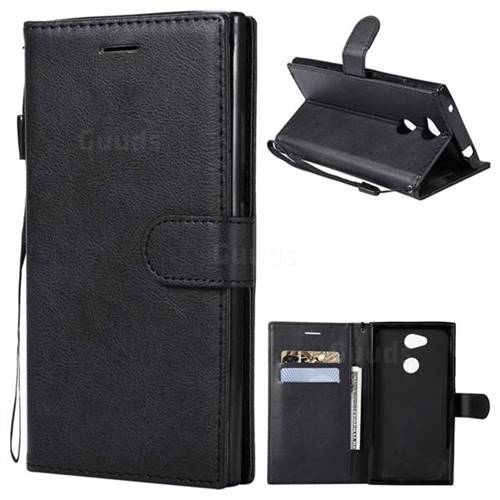 Retro Greek Classic Smooth PU Leather Wallet Phone Case for Sony Xperia L2 - Black