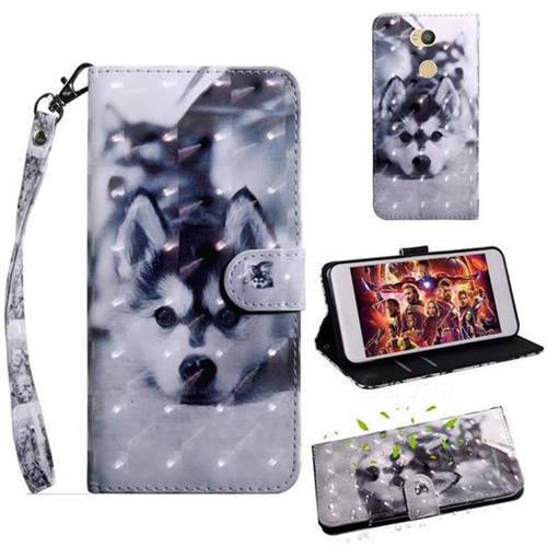 Husky Dog 3D Painted Leather Wallet Case for Sony Xperia L2