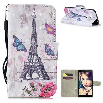 Paris Tower 3D Painted Leather Wallet Phone Case for Sony Xperia L2