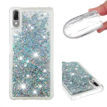 Dynamic Liquid Glitter Quicksand Sequins TPU Phone Case for Sony Xperia L3 - Silver