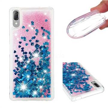 Dynamic Liquid Glitter Quicksand Sequins TPU Phone Case for Sony Xperia L3 - Blue