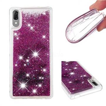 Dynamic Liquid Glitter Quicksand Sequins TPU Phone Case for Sony Xperia L3 - Purple