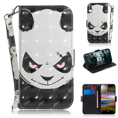 Angry Bear 3D Painted Leather Wallet Phone Case for Sony Xperia L3