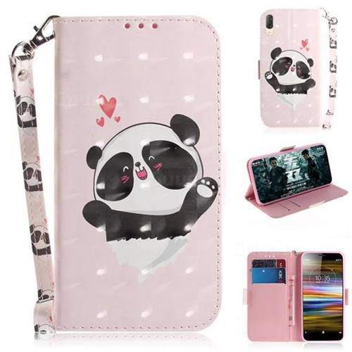 Heart Cat 3D Painted Leather Wallet Phone Case for Sony Xperia L3