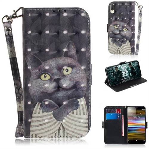 Cat Embrace 3D Painted Leather Wallet Phone Case for Sony Xperia L3