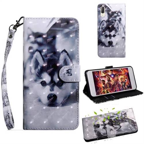 Husky Dog 3D Painted Leather Wallet Case for Sony Xperia L3