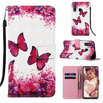 Rose Butterfly 3D Painted Leather Wallet Case for Sony Xperia L3