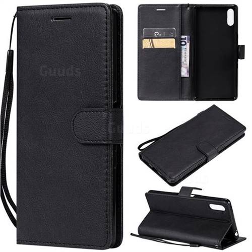 Retro Greek Classic Smooth PU Leather Wallet Phone Case for Sony Xperia L3 - Black