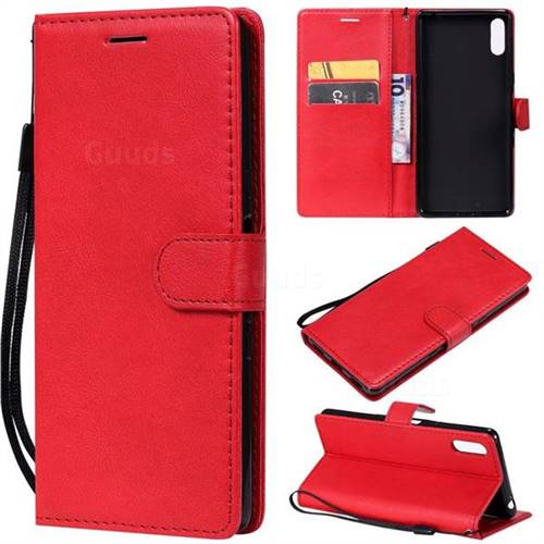 Retro Greek Classic Smooth PU Leather Wallet Phone Case for Sony Xperia L3 - Red