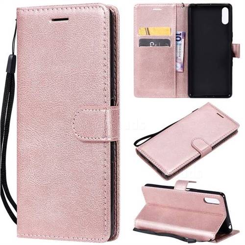 Retro Greek Classic Smooth PU Leather Wallet Phone Case for Sony Xperia L3 - Rose Gold