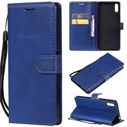 Retro Greek Classic Smooth PU Leather Wallet Phone Case for Sony Xperia L3 - Blue