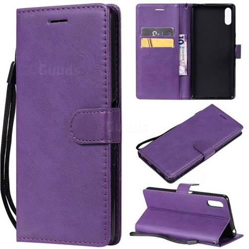 Retro Greek Classic Smooth PU Leather Wallet Phone Case for Sony Xperia L3 - Purple
