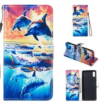 Couple Dolphin Smooth Leather Phone Wallet Case for Sony Xperia L3