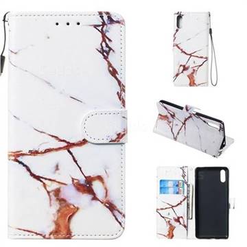 Platinum Marble Smooth Leather Phone Wallet Case for Sony Xperia L3