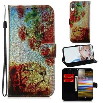 Tiger Rose Laser Shining Leather Wallet Phone Case for Sony Xperia L3