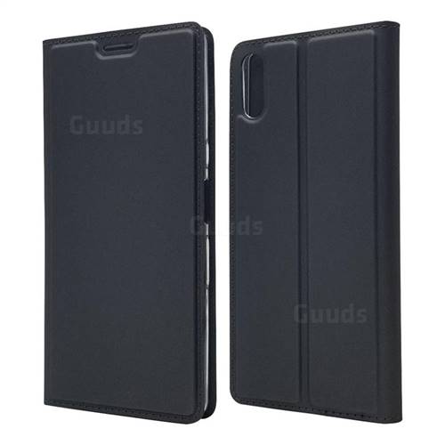 Ultra Slim Card Magnetic Automatic Suction Leather Wallet Case for Sony Xperia L3 - Star Grey