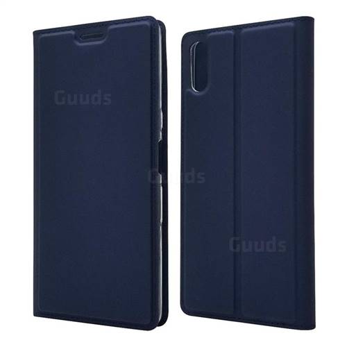 Ultra Slim Card Magnetic Automatic Suction Leather Wallet Case for Sony Xperia L3 - Royal Blue