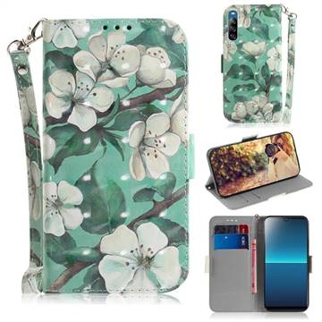 Watercolor Flower 3D Painted Leather Wallet Phone Case for Sony Xperia L4