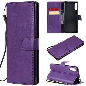 Retro Greek Classic Smooth PU Leather Wallet Phone Case for Sony Xperia L4 - Purple