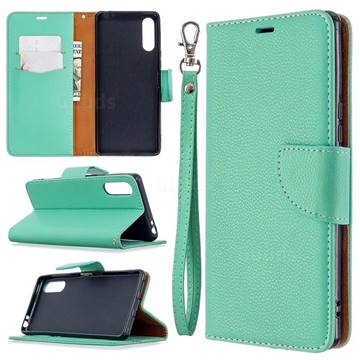 Classic Luxury Litchi Leather Phone Wallet Case for Sony Xperia L4 - Green