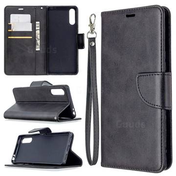 Classic Sheepskin PU Leather Phone Wallet Case for Sony Xperia L4 - Black