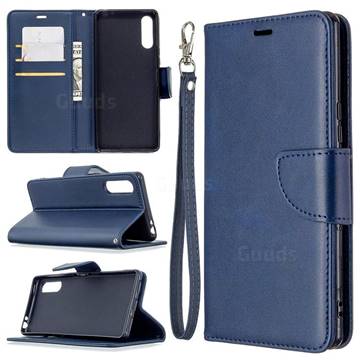 Classic Sheepskin PU Leather Phone Wallet Case for Sony Xperia L4 - Blue