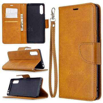 Classic Sheepskin PU Leather Phone Wallet Case for Sony Xperia L4 - Yellow