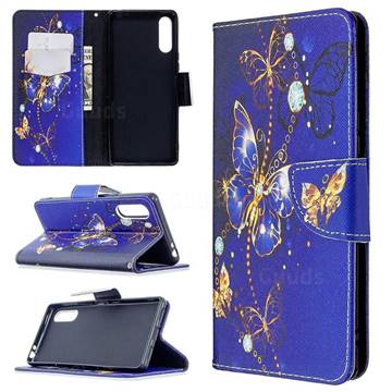 Purple Butterfly Leather Wallet Case for Sony Xperia L4