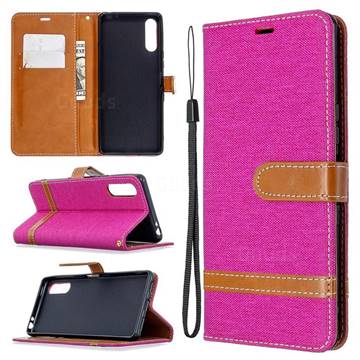 Jeans Cowboy Denim Leather Wallet Case for Sony Xperia L4 - Rose