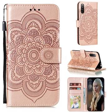 Intricate Embossing Datura Solar Leather Wallet Case for Sony Xperia L4 - Rose Gold