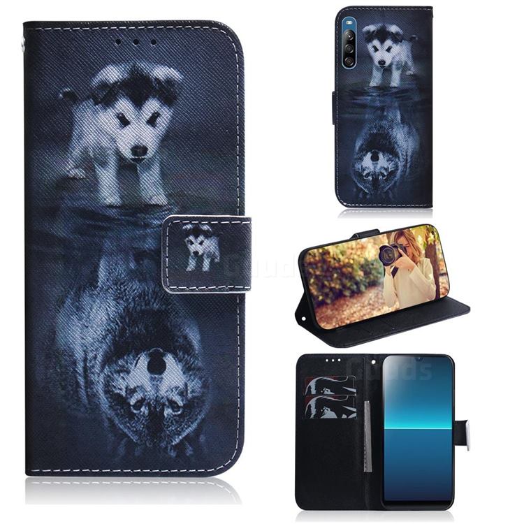 Wolf and Dog PU Leather Wallet Case for Sony Xperia L4