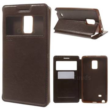 Roar Korea Noble View Leather Flip Cover for Samsung Galaxy Note Edge N915V N915A - Brown