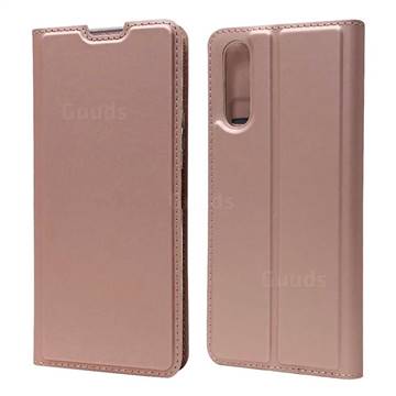 Ultra Slim Card Magnetic Automatic Suction Leather Wallet Case for Sony Xperia 10 II - Rose Gold