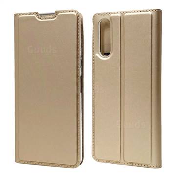 Ultra Slim Card Magnetic Automatic Suction Leather Wallet Case for Sony Xperia 10 II - Champagne
