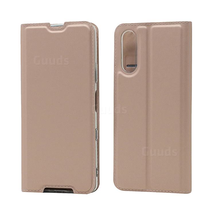 Ultra Slim Card Magnetic Automatic Suction Leather Wallet Case for Sony Xperia 10 III - Rose Gold