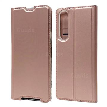 Ultra Slim Card Magnetic Automatic Suction Leather Wallet Case for Sony Xperia 1 II - Rose Gold
