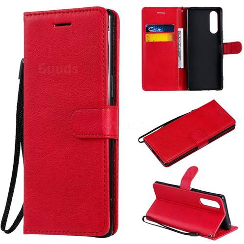 Retro Greek Classic Smooth PU Leather Wallet Phone Case for Sony Xperia 2 - Red