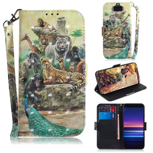 Beast Zoo 3D Painted Leather Wallet Phone Case for Sony Xperia 20