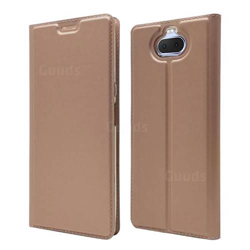 Ultra Slim Card Magnetic Automatic Suction Leather Wallet Case for Sony Xperia 20 - Rose Gold
